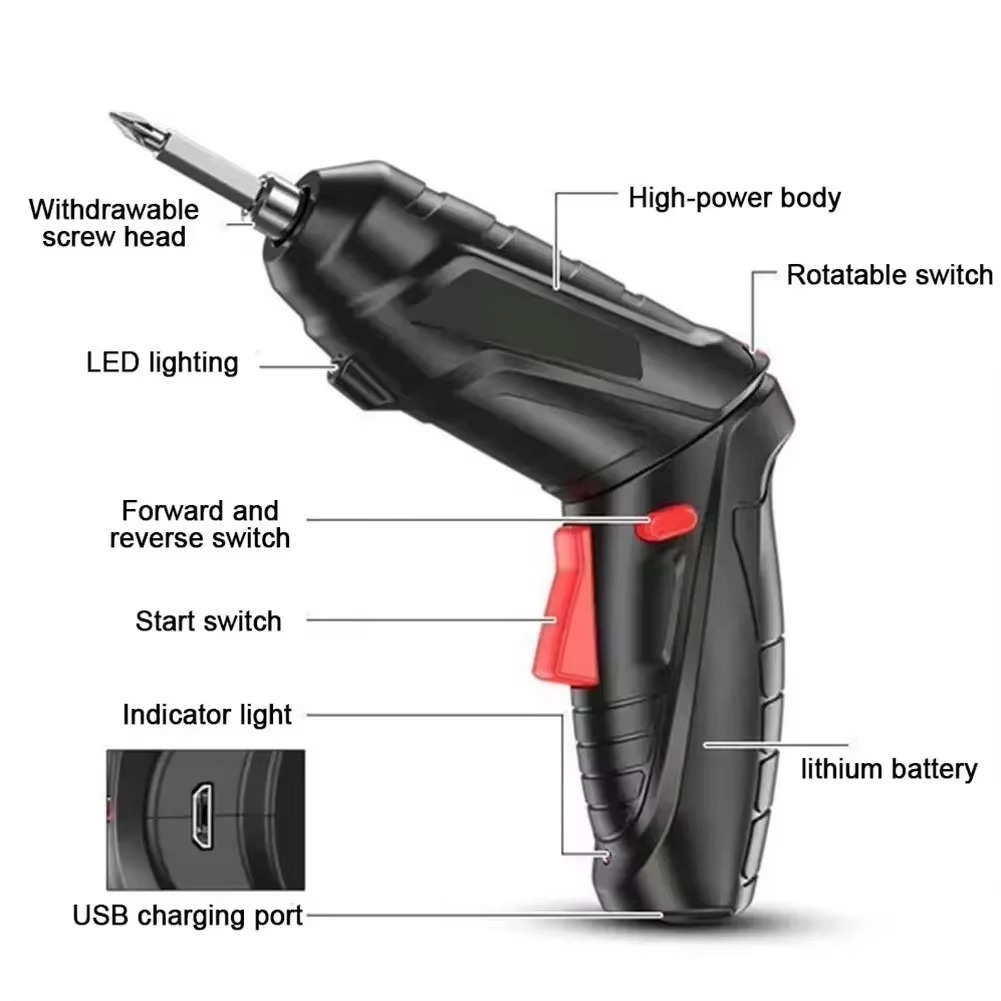 Screwdriver Drill Kit Folding Home Power Tools