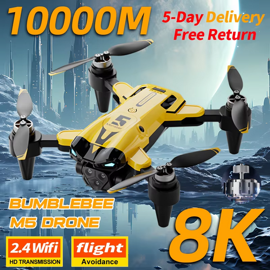 M5 Drone 8K Professional Triple Camera Brushless Motor Optical Flow Positioning Foldable Quadcopter RC Dron