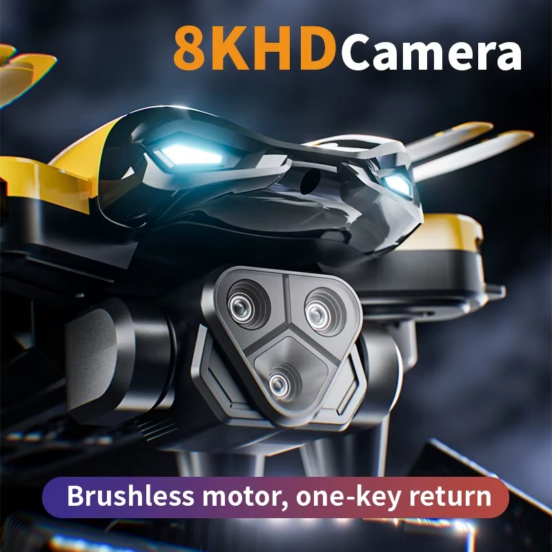 M5 Drone 8K Professional Triple Camera Brushless Motor Optical Flow Positioning Foldable Quadcopter RC Dron