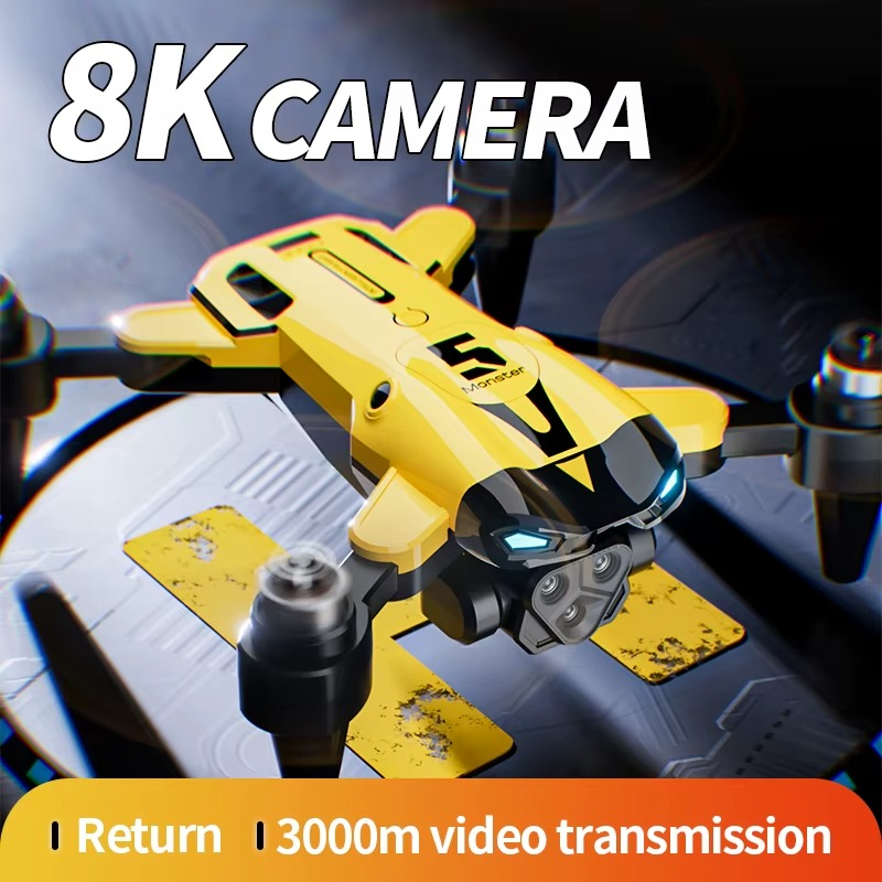 M5 Drone 8K Professional Triple Camera Brushless Motor Optical Flow Positioning Foldable Quadcopter RC Dron