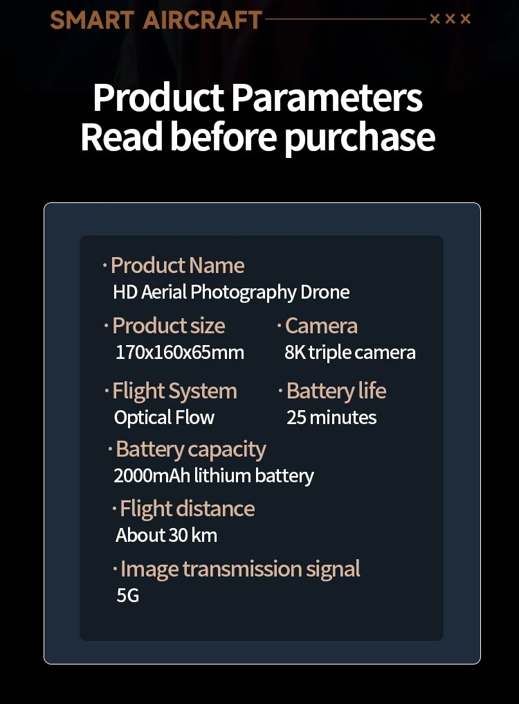 M5 Drone 8K Professional Triple Camera Brushless Motor Optical Flow Positioning Foldable Quadcopter RC Dron
