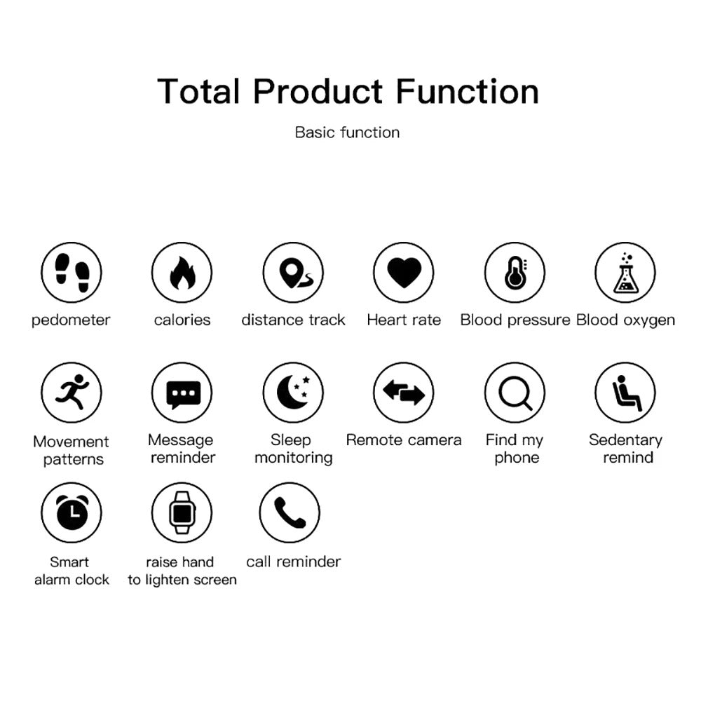 D18 Smart Watch Men Blood Pressure Waterproof Smartwatch Women Heart Rate Monitor Fitness Tracker Watch Sport For Android IOS