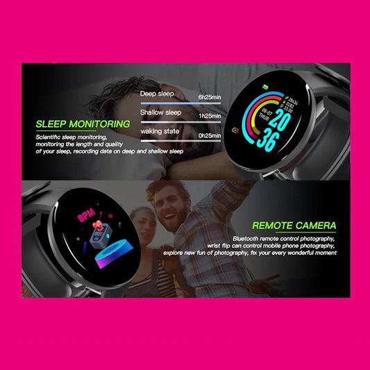 D18 Smart Watch Men Blood Pressure Waterproof Smartwatch Women Heart Rate Monitor Fitness Tracker Watch Sport For Android IOS